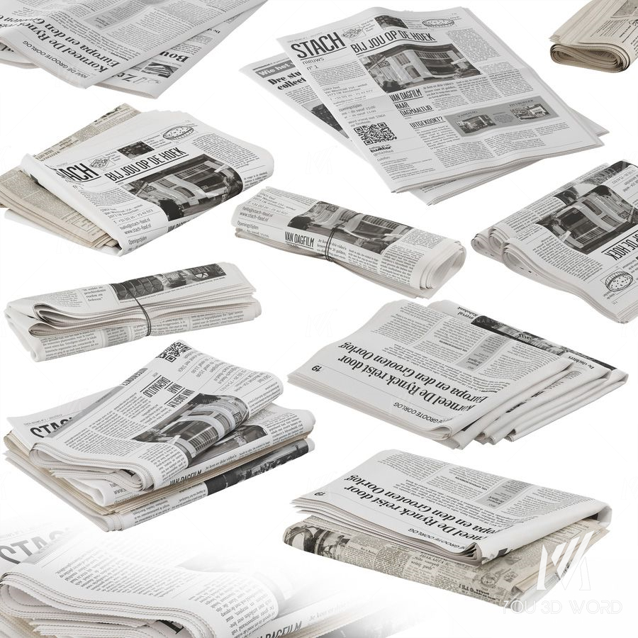 folded newspapers stack collection